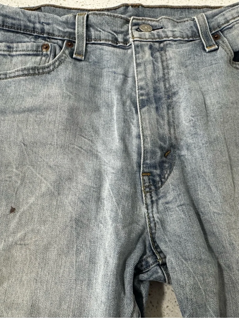 Levis 513 Men's Jeans 36x30 Blue Denim Light Wash Slim Straight Pockets Fade